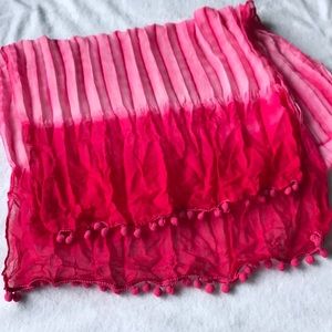 Ombré Pink Pom Pom Scarf